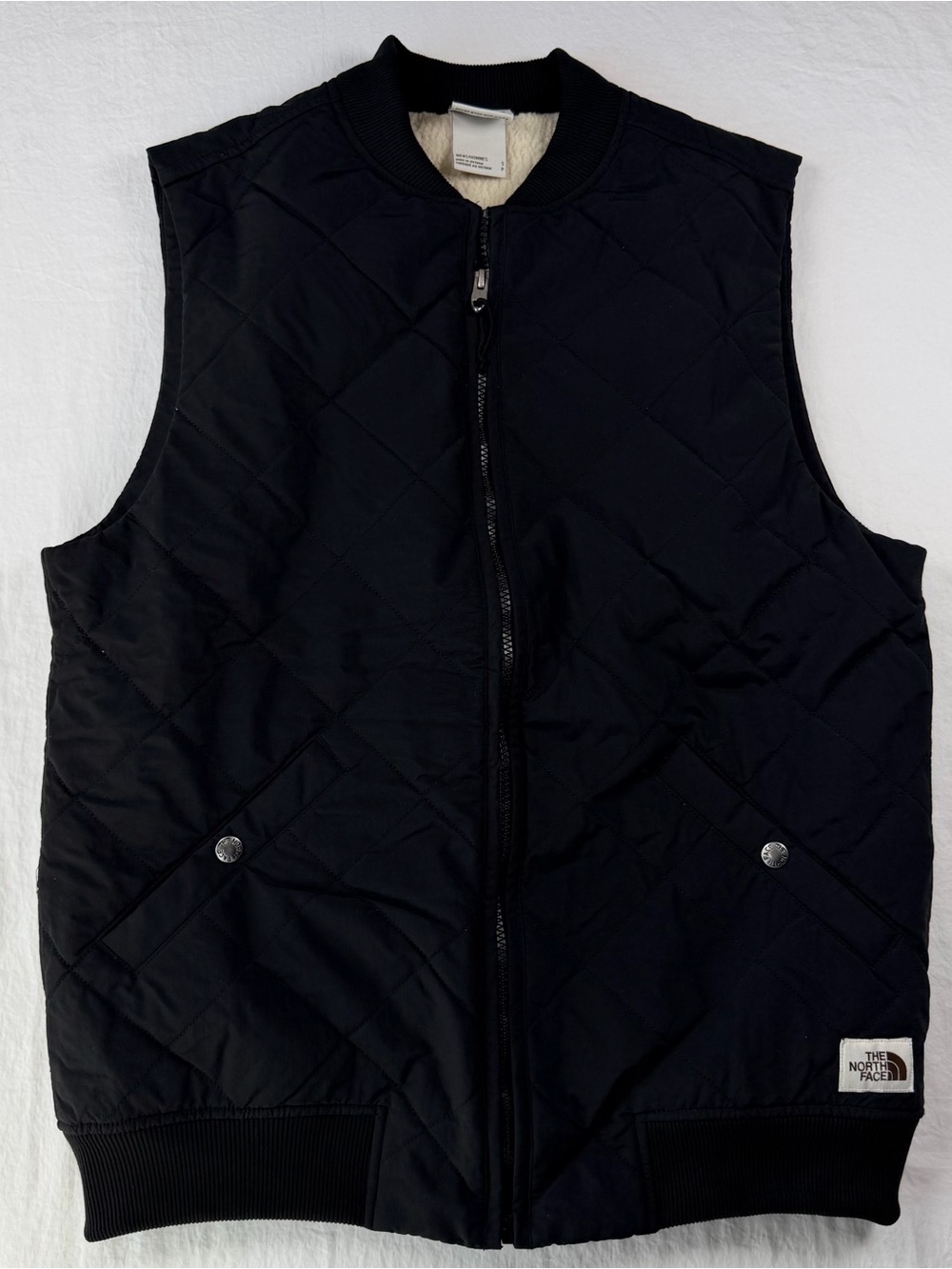 The North Face Men’s S Black Cuchillo Quilted Vest Sherpa Lined